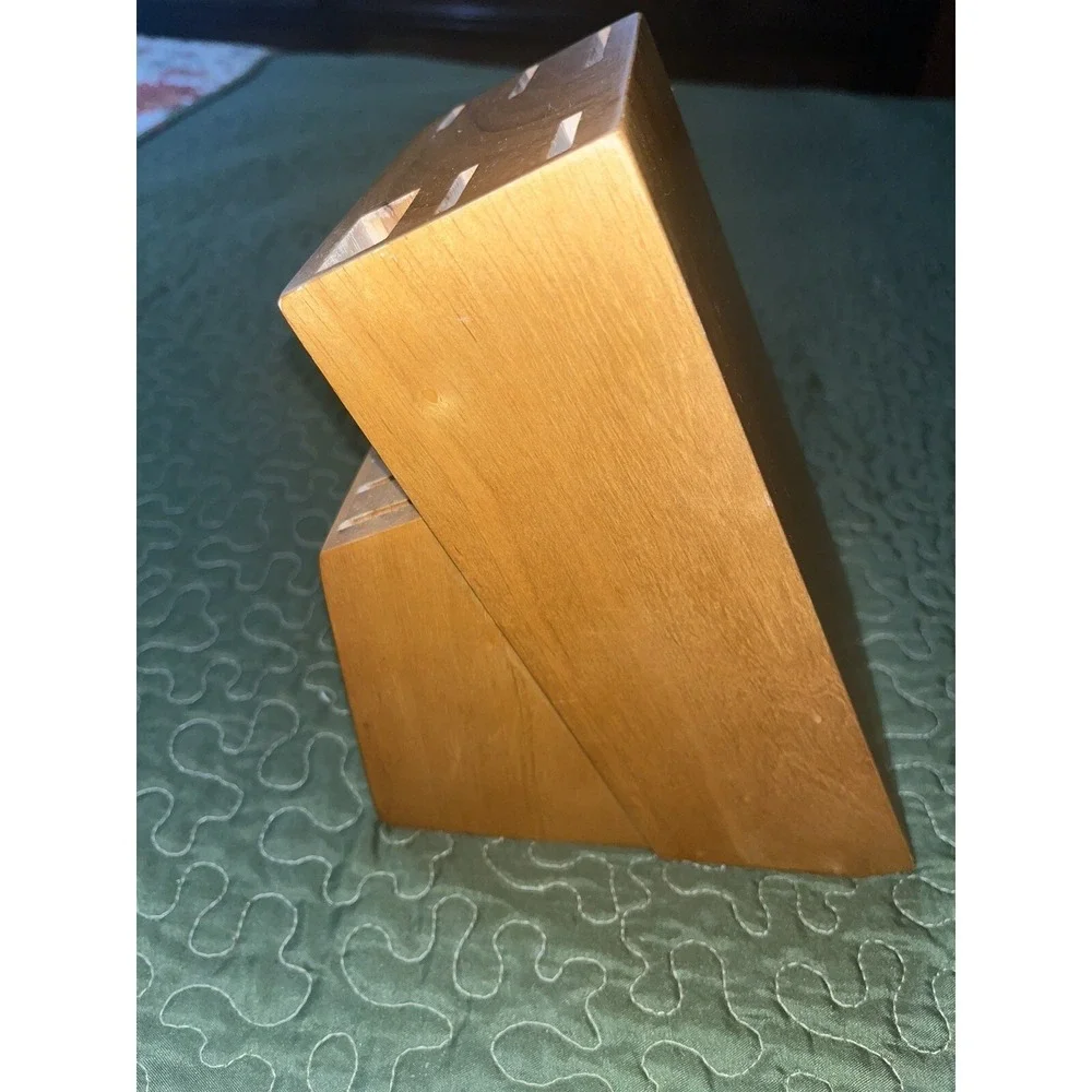 Chicago Cutlery Wood Knife 14 Slot Storage Holder BLOCK ONLY Light Wood‎